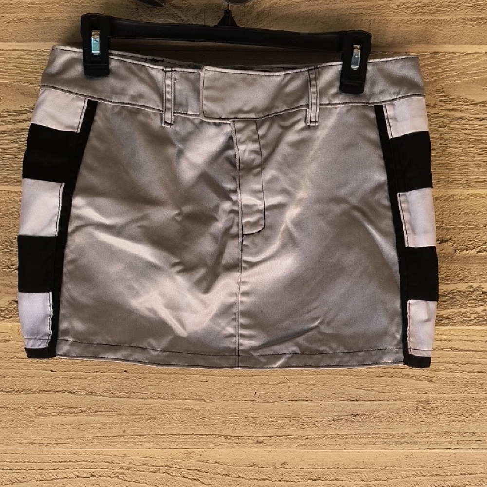 Girlyz Metallic Racer Stripe Mini Skirt